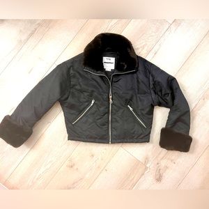 Andrew Marc, cropped, puffer jacket.